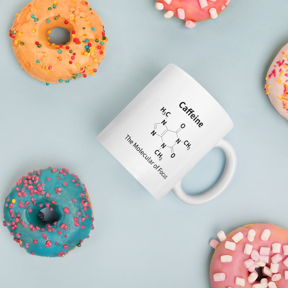 Science mug with caffeine molecular structure – perfect chemistry teacher gift or lab gift