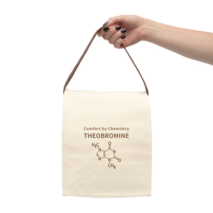 Canvas Lunch Bag — 'Theobromine' Chemistry Design (Insulated, Strap Handle)
