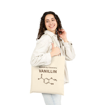Vanillin Chemistry Tote Bag — ‘Vanillin’ Molecular Structure Canvas Tote