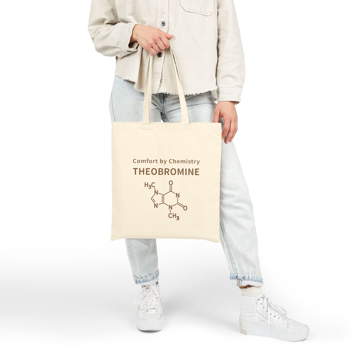 Theobromine Chemistry Tote Bag — "Comfort by Chemistry" Canvas Shopper for Chocolate Lovers & Science Fans