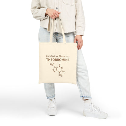 Theobromine Chemistry Tote Bag — "Comfort by Chemistry" Canvas Shopper for Chocolate Lovers & Science Fans