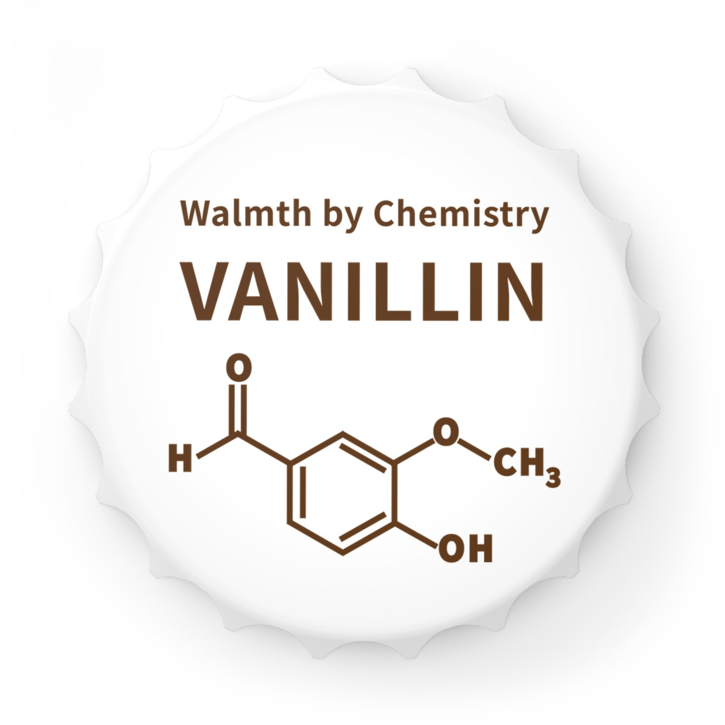 Vanillin Chemistry Bottle Opener — 'Walmth by Chemistry' Molecular Design