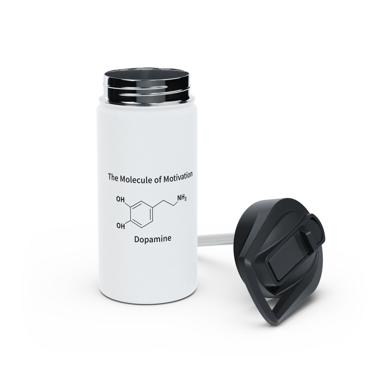 Dopamine Molecule Stainless Steel Water Bottle - The Molecule of Motivation