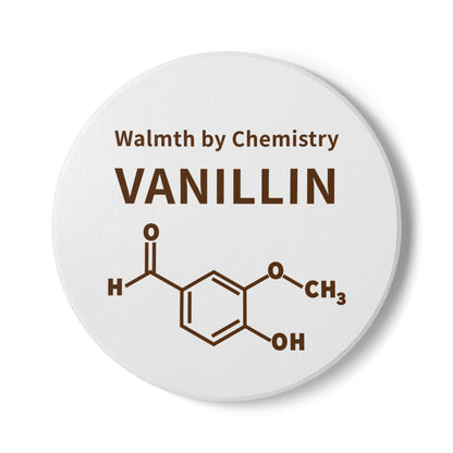 Vanillin Molecule Ceramic Coaster – "Warmth by Chemistry" Science Coffee Coaster