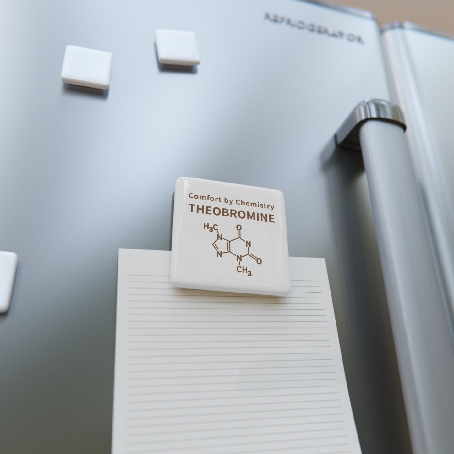 Theobromine Chemistry Magnet — "Comfort by Chemistry" Porcelain Square Magnet