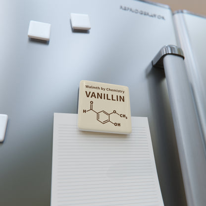 Vanillin Chemistry Porcelain Magnet — 'Warmth by Chemistry' Square Fridge Magnet