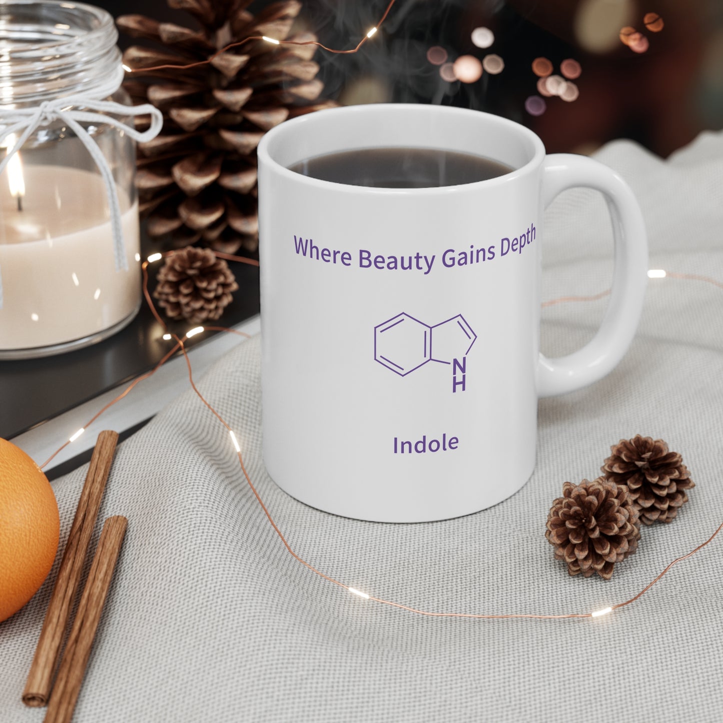 Indole Chemistry Mug – "The Molecule of Depth" 11oz Coffee Cup