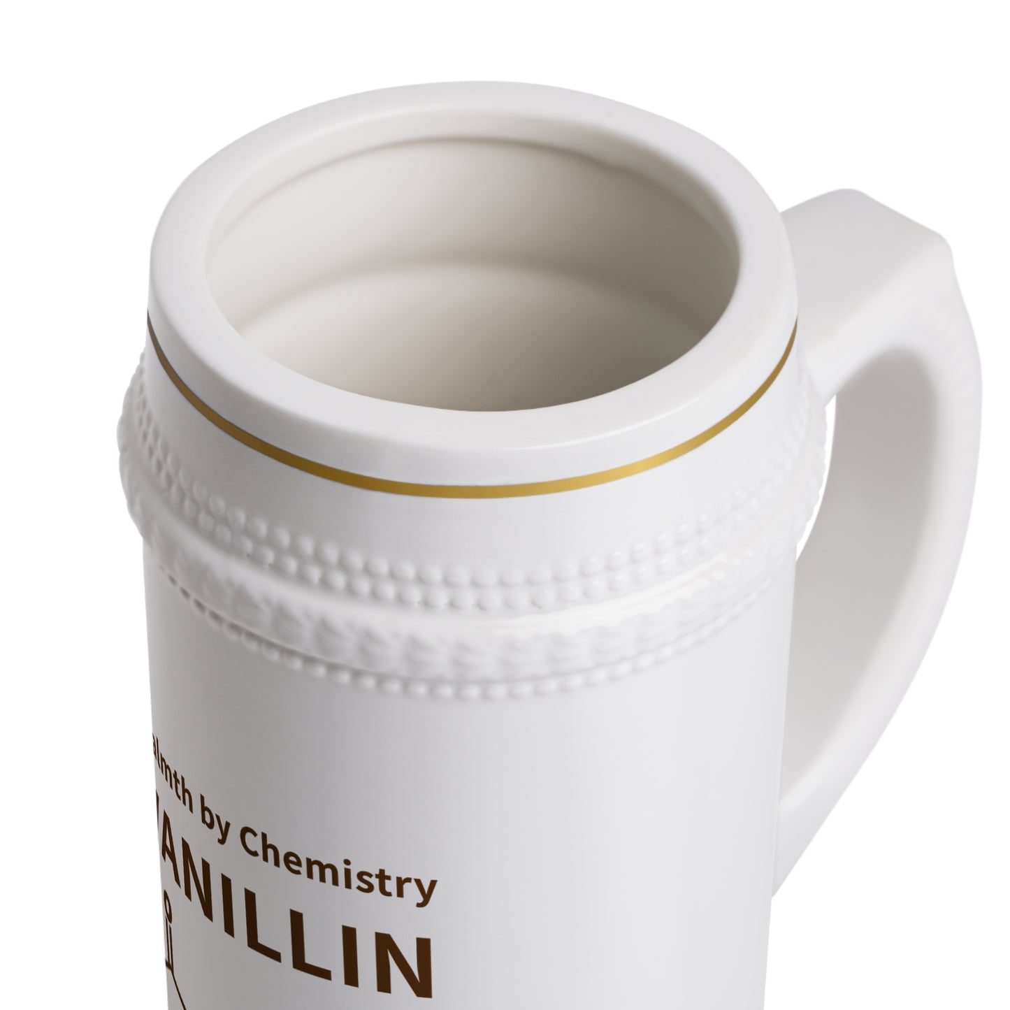 Vanillin Chemistry Stein Mug — 'Warmth by Chemistry' Molecule Stein