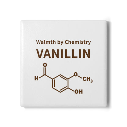 Vanillin Molecule Ceramic Coaster – "Warmth by Chemistry" Science Coffee Coaster