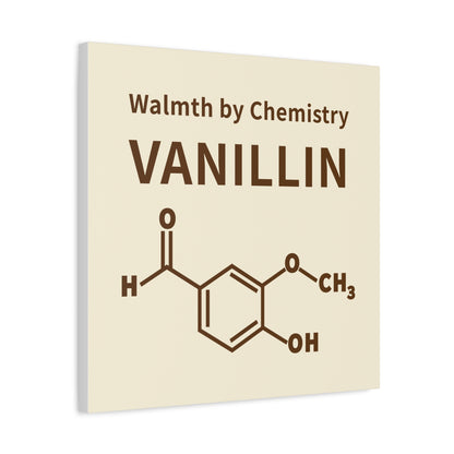 Vanillin Chemistry Canvas Art — 'Warmth by Chemistry' Molecular Wall Decor