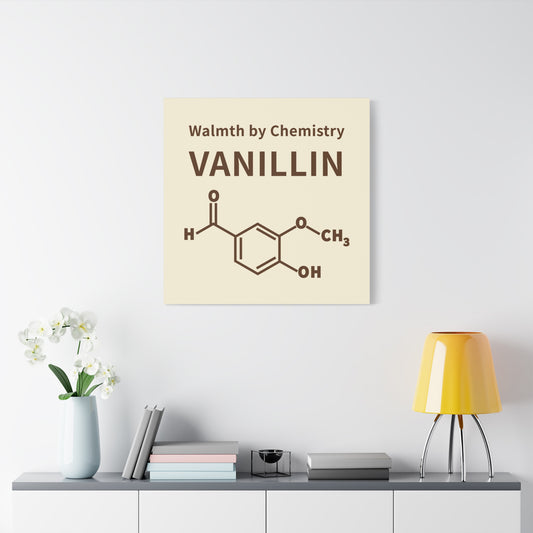 Vanillin Chemistry Canvas Art — 'Warmth by Chemistry' Molecular Wall Decor