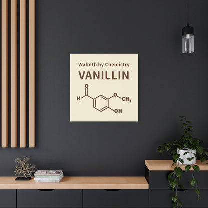 Vanillin Chemistry Canvas Art — 'Warmth by Chemistry' Molecular Wall Decor
