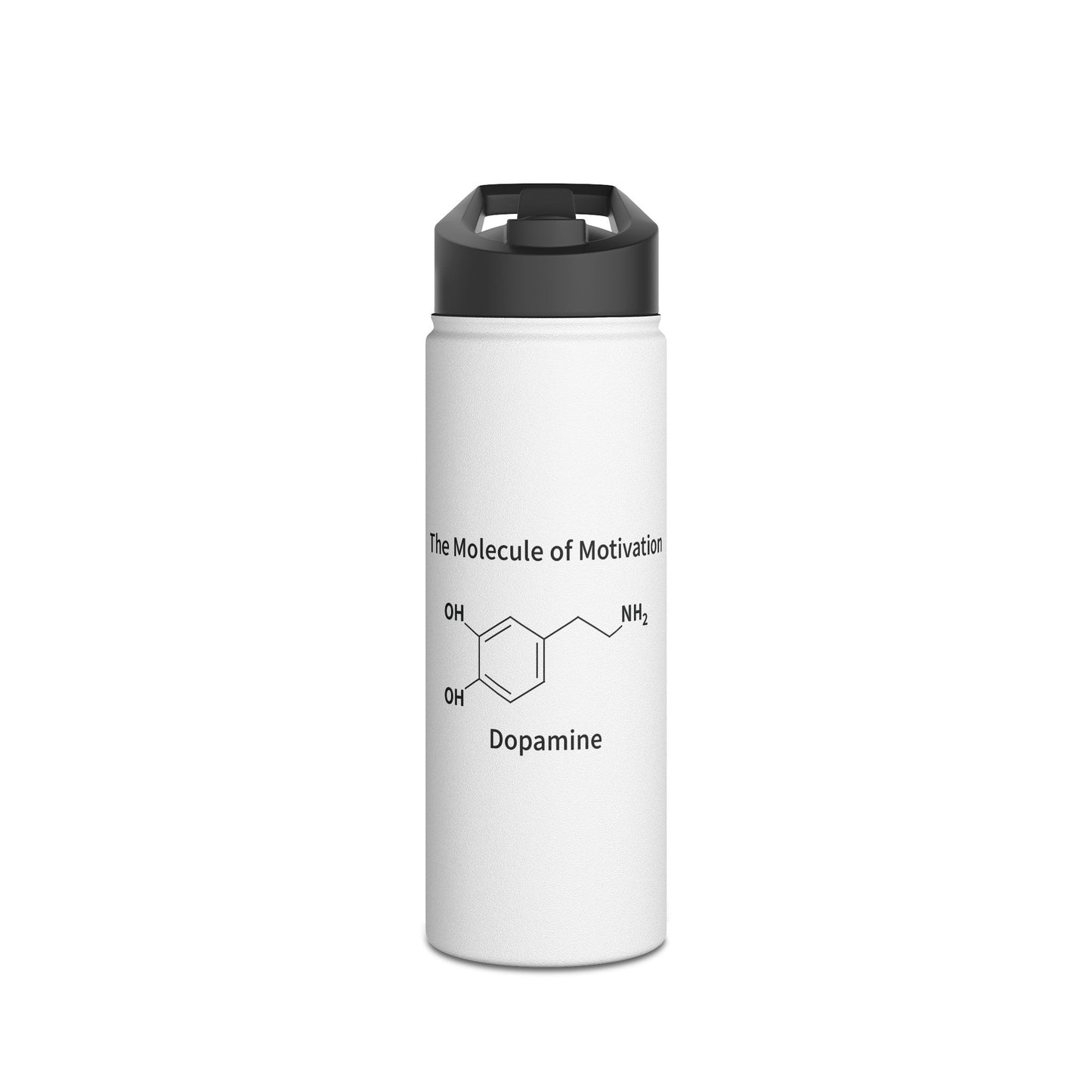 Dopamine Molecule Stainless Steel Water Bottle - The Molecule of Motivation