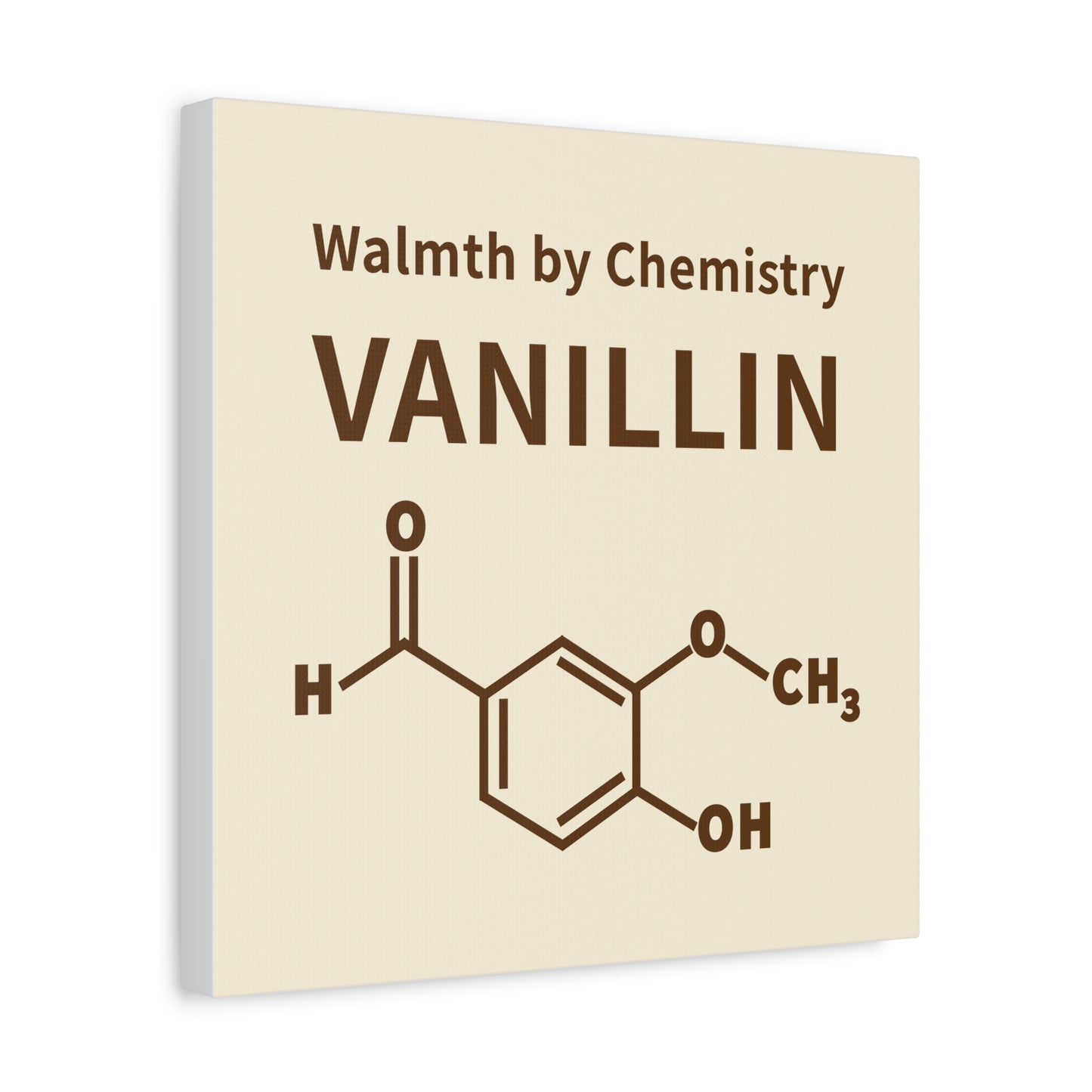 Vanillin Chemistry Canvas Art — 'Warmth by Chemistry' Molecular Wall Decor