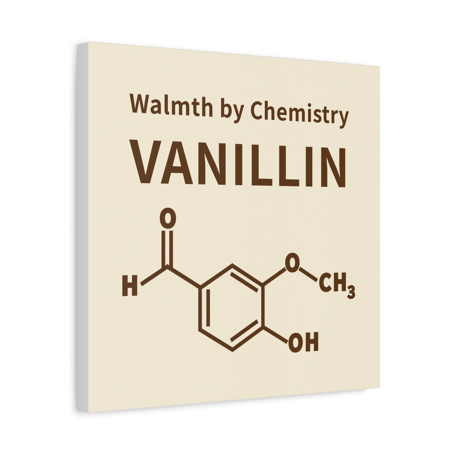 Vanillin Chemistry Canvas Art — 'Warmth by Chemistry' Molecular Wall Decor