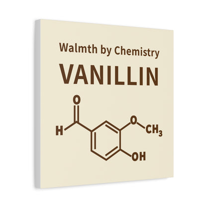 Vanillin Chemistry Canvas Art — 'Warmth by Chemistry' Molecular Wall Decor