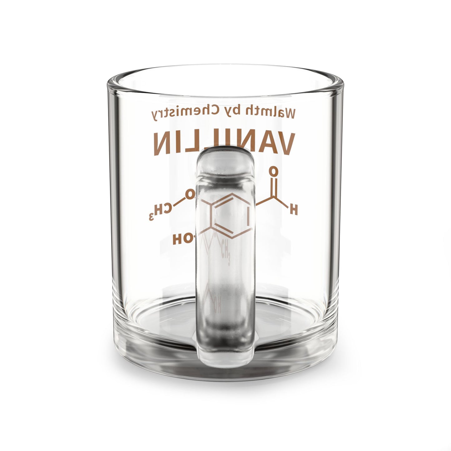 Vanillin Molecule Glass Mug — Warmth by Chemistry Coffee Cup
