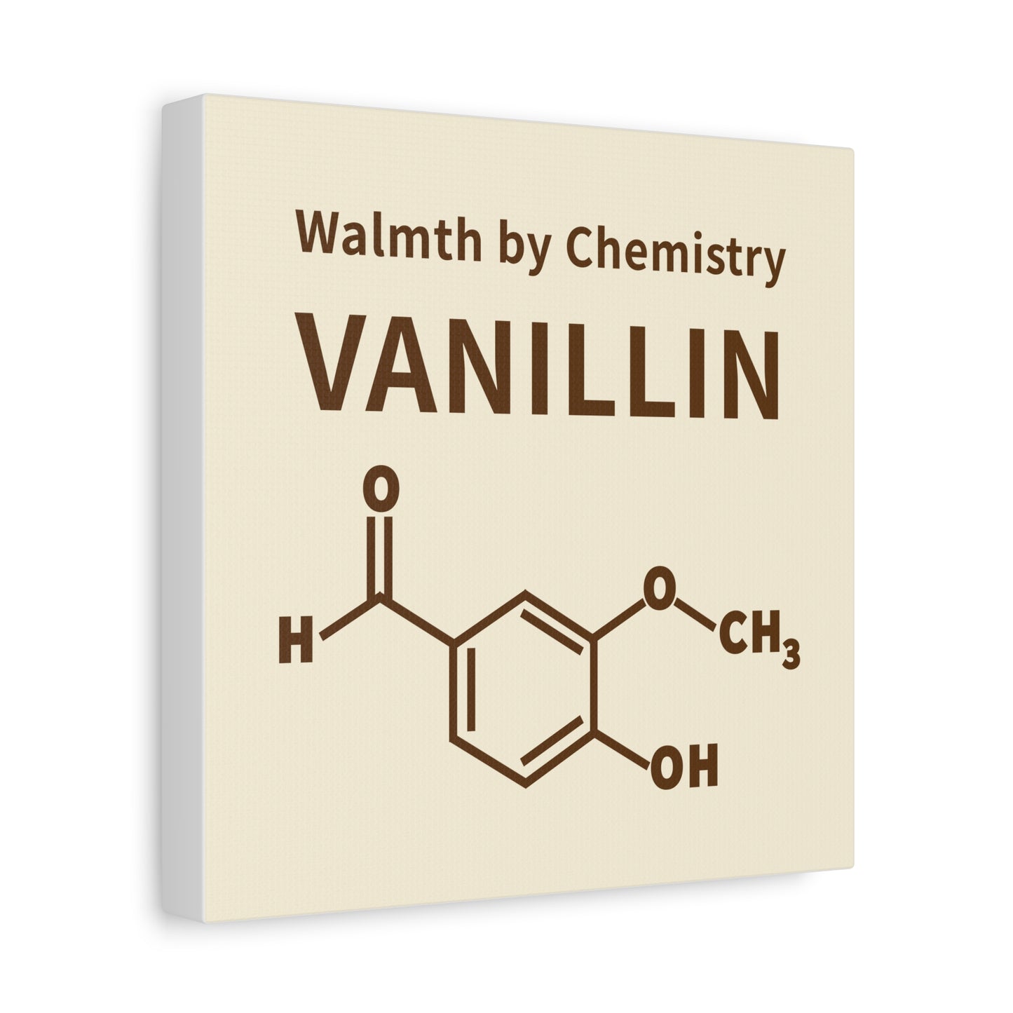 Vanillin Chemistry Canvas Art — 'Warmth by Chemistry' Molecular Wall Decor