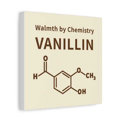 Vanillin Chemistry Canvas Art — 'Warmth by Chemistry' Molecular Wall Decor