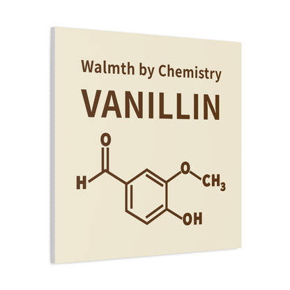 Vanillin Chemistry Canvas Art — 'Warmth by Chemistry' Molecular Wall Decor