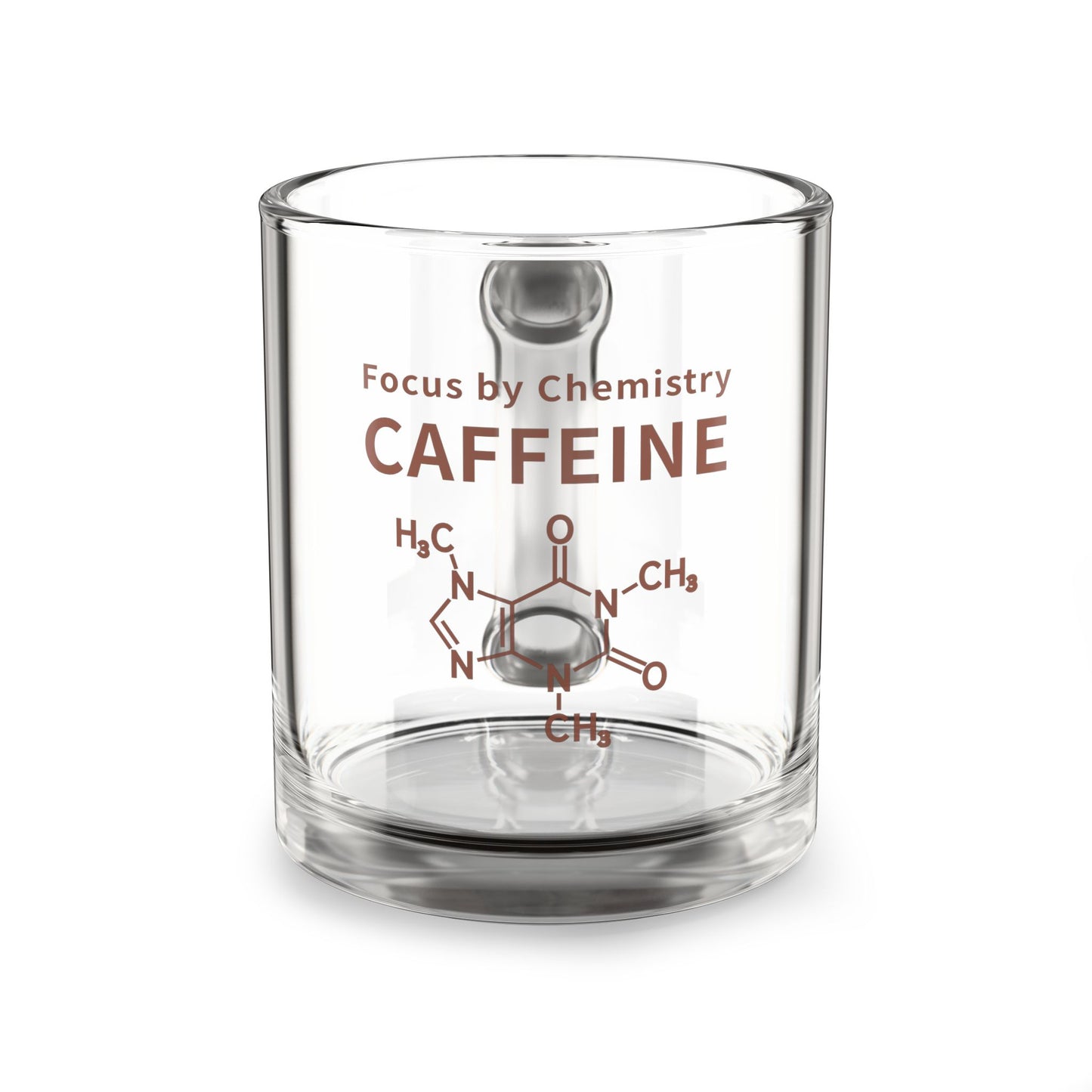Caffeine Molecule Glass Mug - Focus by Chemistry
