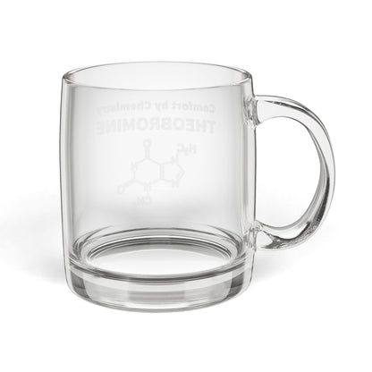 Engraved Glass Coffee Mug 12.25oz — Theobromine Chemistry Design