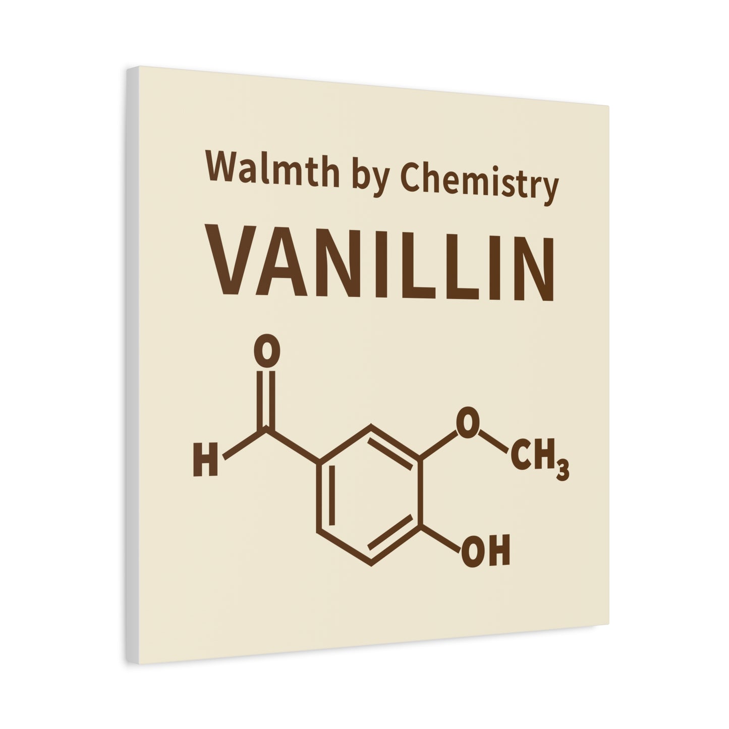 Vanillin Chemistry Canvas Art — 'Warmth by Chemistry' Molecular Wall Decor