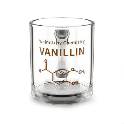 Vanillin Molecule Glass Mug — Warmth by Chemistry Coffee Cup