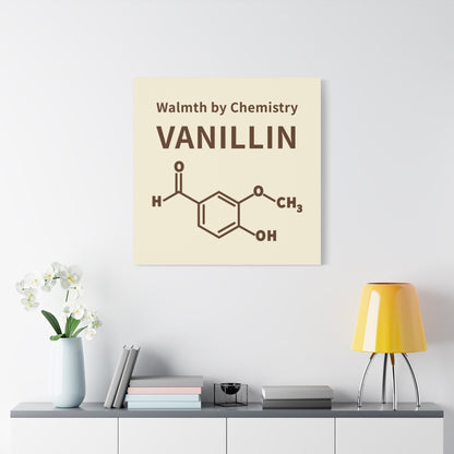 Vanillin Chemistry Canvas Art — 'Warmth by Chemistry' Molecular Wall Decor