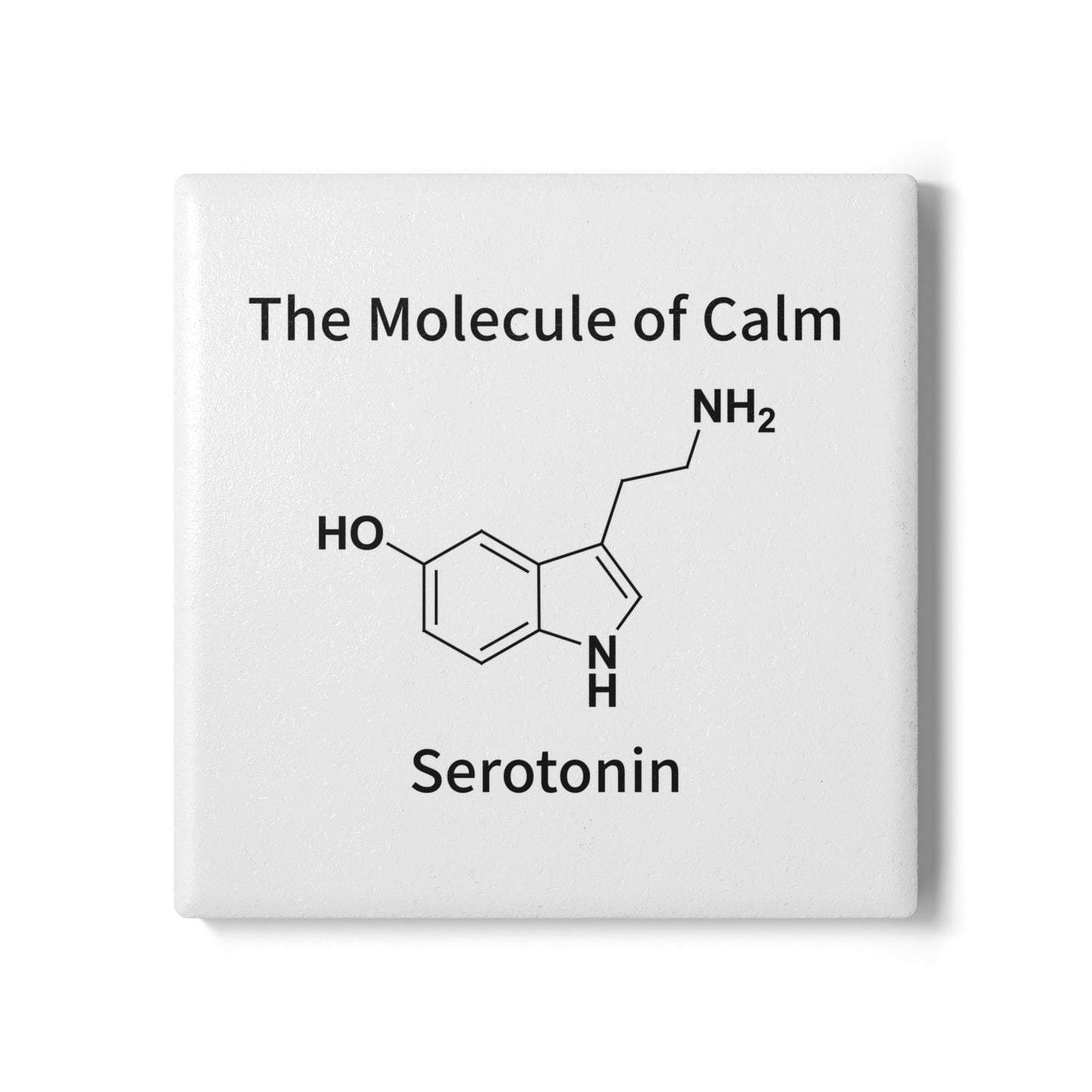 Serotonin Molecule Ceramic Coaster - The Molecule of Calm Chemistry Drink Coaster