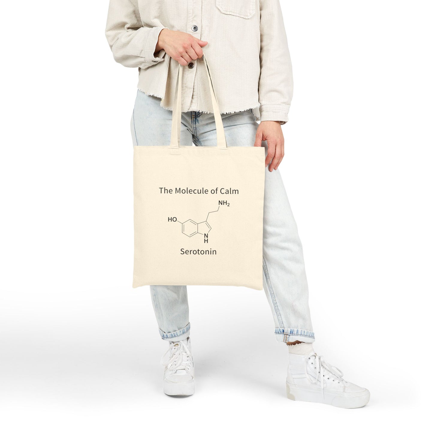 Serotonin Molecule Canvas Tote Bag — The Molecule of Calm Eco Shopping Bag