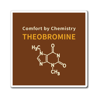 Theobromine Chemistry Magnet — "Comfort by Chemistry" Chocolate Molecule Refrigerator Magnet