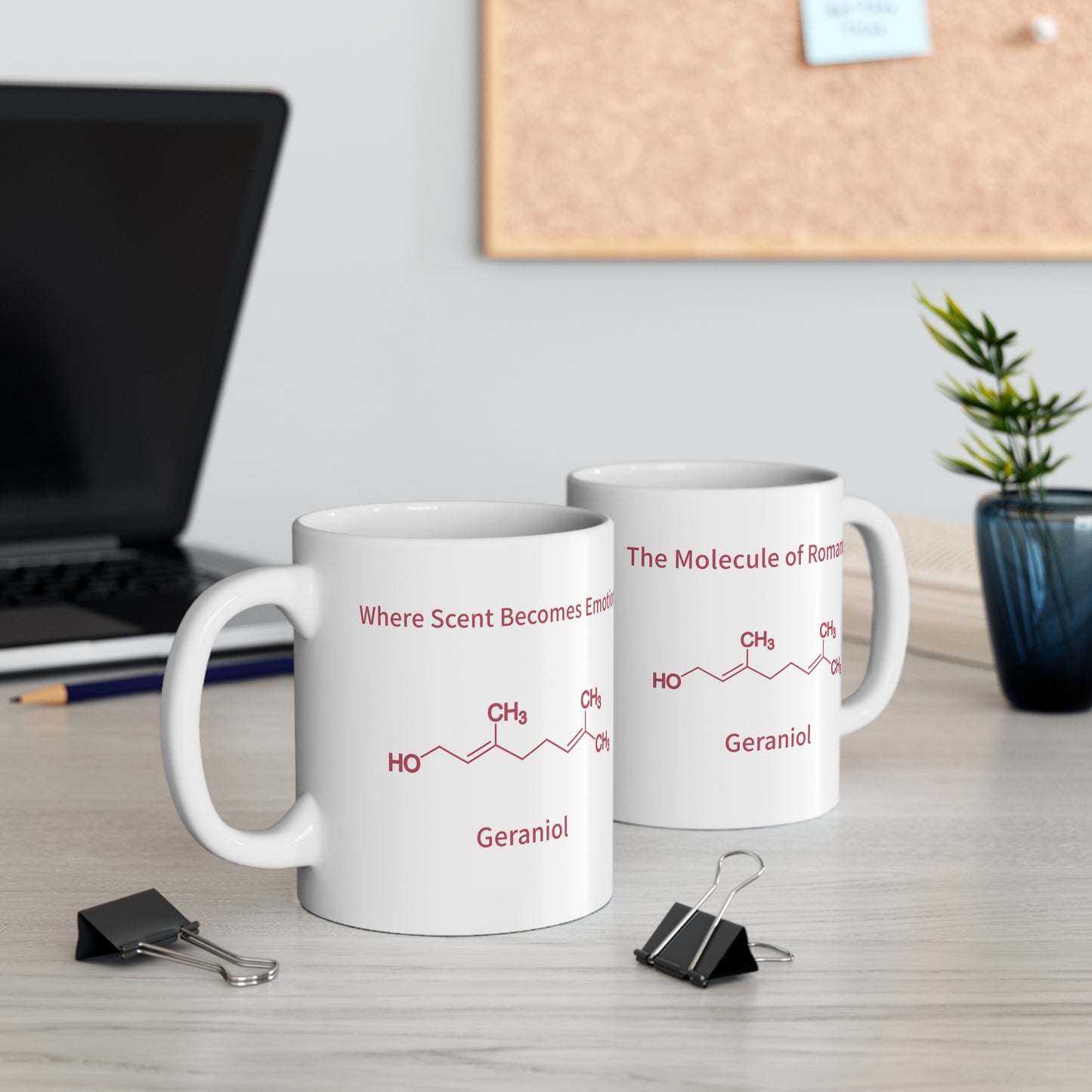 Geraniol Chemistry Mug - "Where Scent Becomes Emotion" 11oz Ceramic Coffee Cup