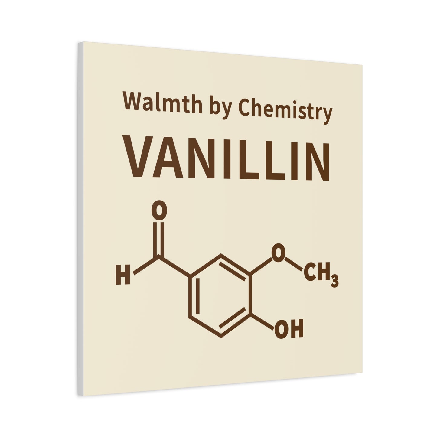 Vanillin Chemistry Canvas Art — 'Warmth by Chemistry' Molecular Wall Decor
