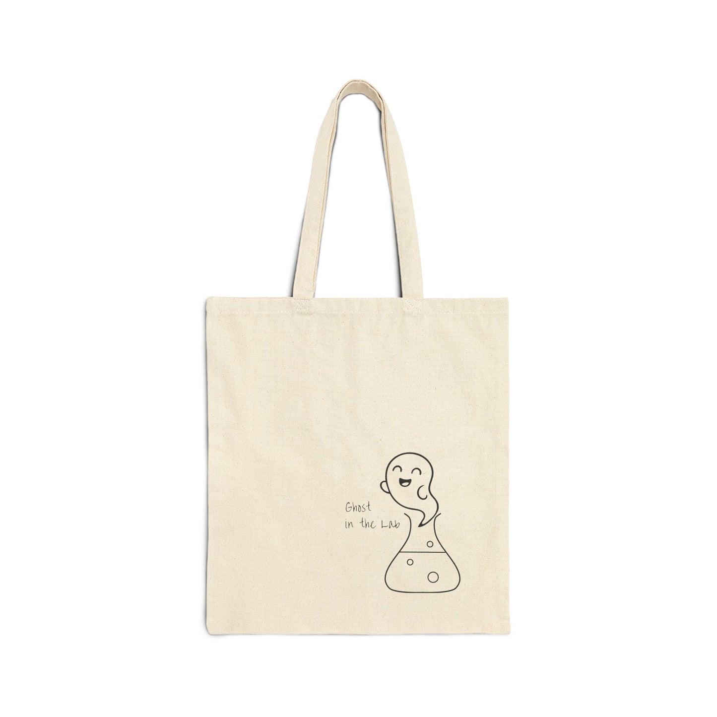 Ghost in The Lab Cotton Canvas Tote Bag, Eco-Friendly