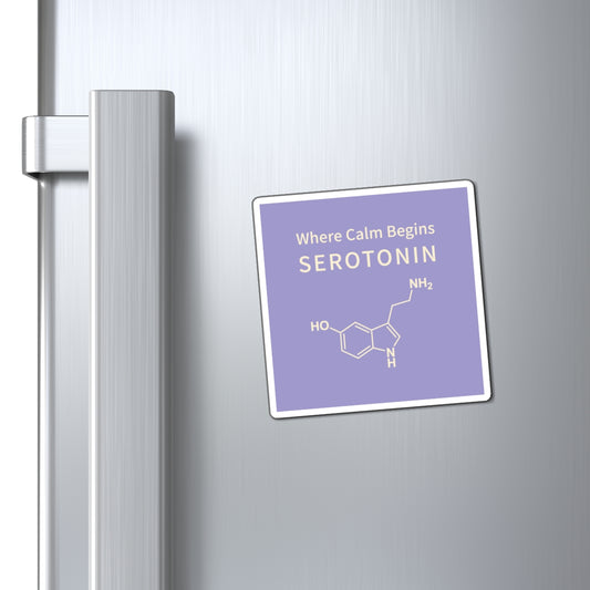Serotonin Magnet – "Where Calm Begins" Chemistry Fridge Magnet