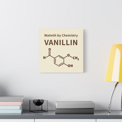 Vanillin Chemistry Canvas Art — 'Warmth by Chemistry' Molecular Wall Decor