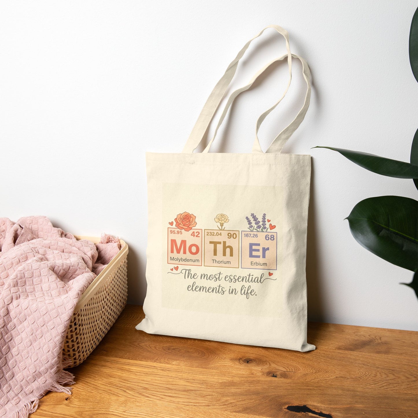 Mother Elements Tote Bag – "Mo Th Er" Floral Chemistry Gift for Mom