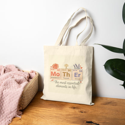 Mother Elements Tote Bag – "Mo Th Er" Floral Chemistry Gift for Mom