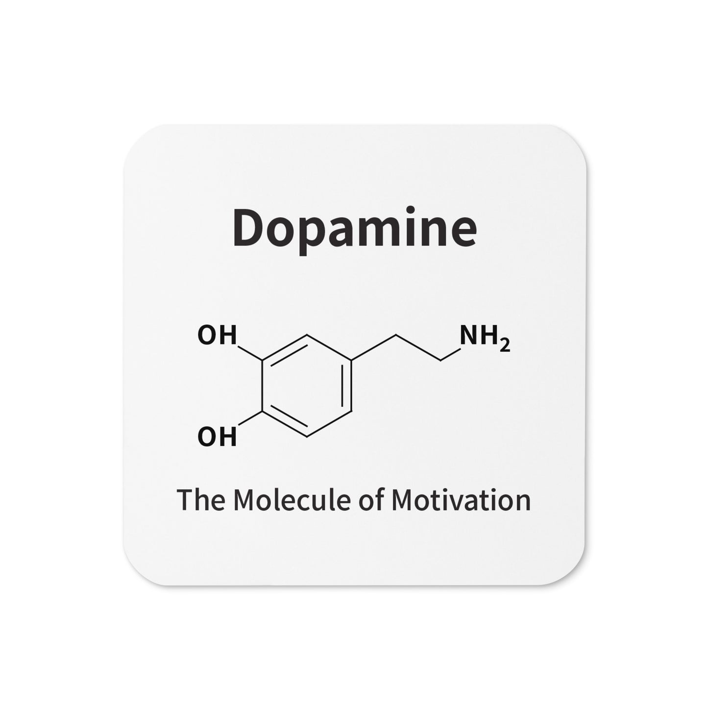 Dopamine-molecule-cork-back-coaster-front